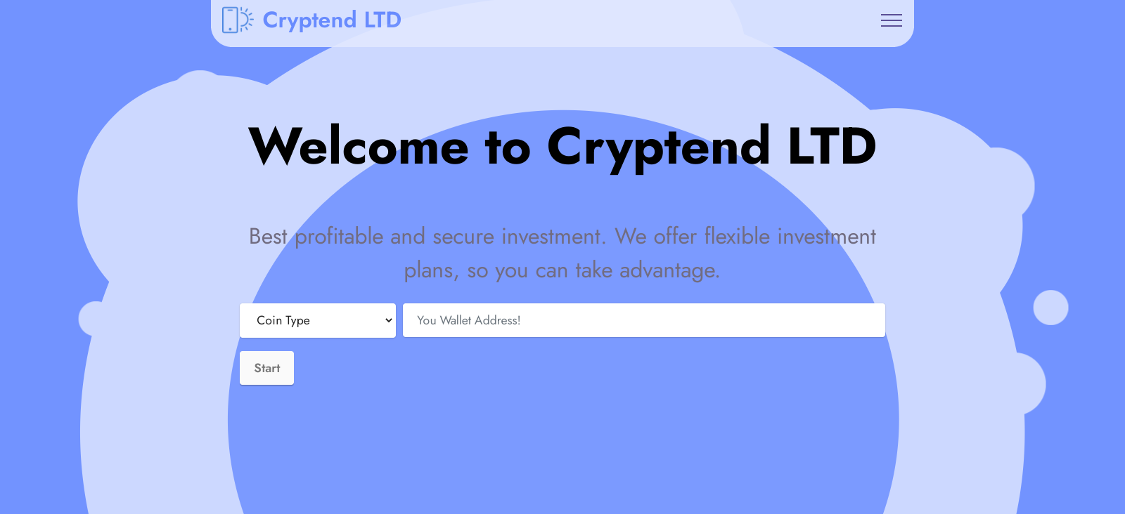 Cryptend.ltd Homepage Image