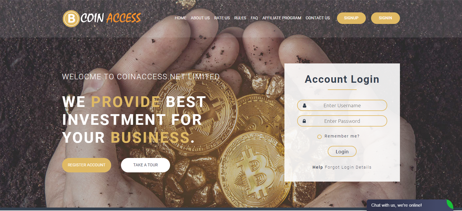 Coinacces.net Homepage Image