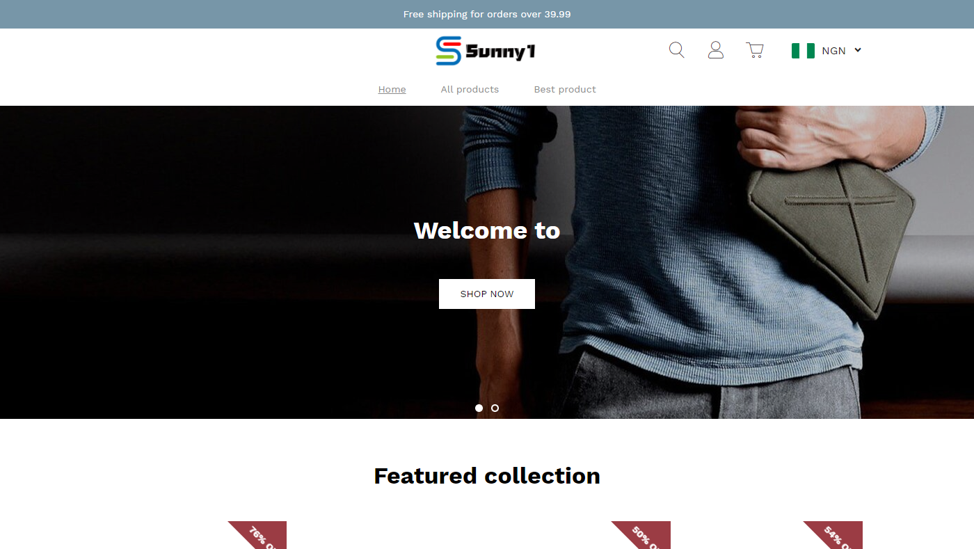 Sunny1.store Homepage Image