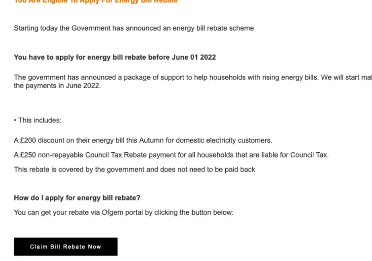 Ofgem Rebate Scam Email 2022: SCAM! Busted!! Beware!!