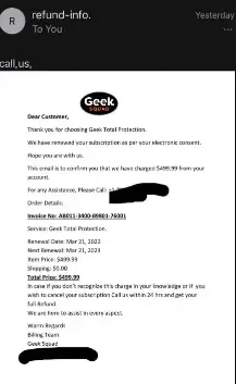 Geek squad scam email 3