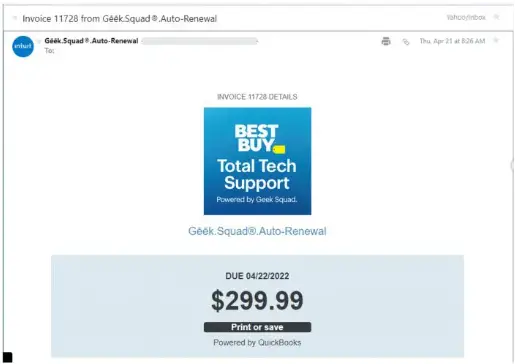 Geek squad scam email