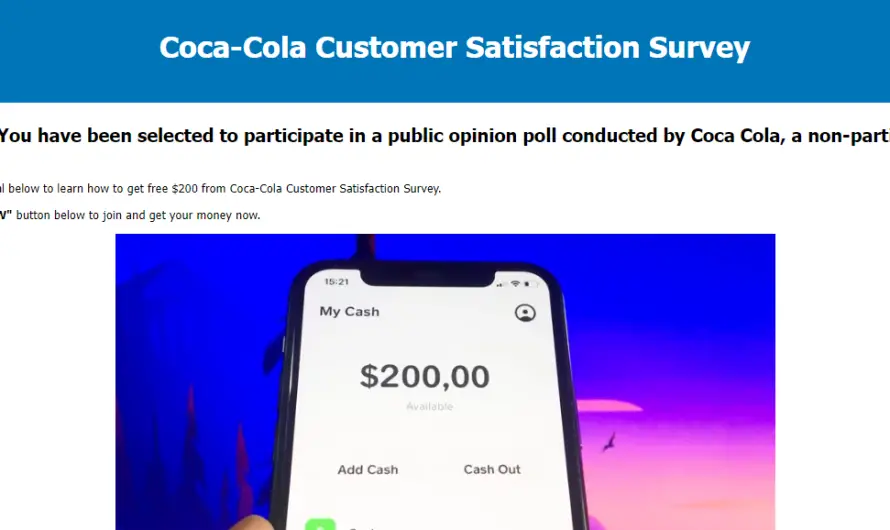 Decocash Coca-Cola Customer Survey Scam 2023: SCAM! Beware!!