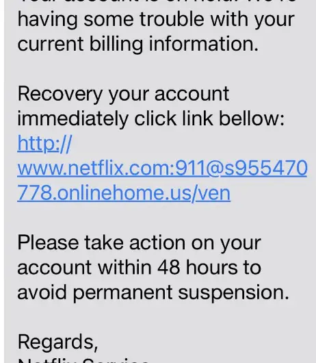Netflix Account On Hold Scam Text 2023: SCAM! Beware!!