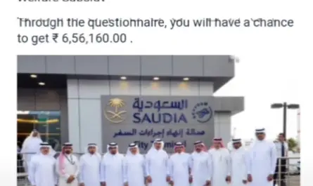Saudi Airlines 78th Anniversary Scam Facebook Post