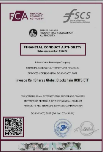 False certificate by  InvescoGBP 