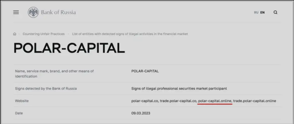 CBR Blacklisted Polar-Capital