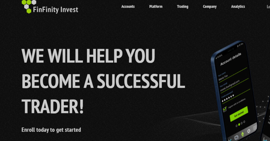 FinFinity Invest Homepage
