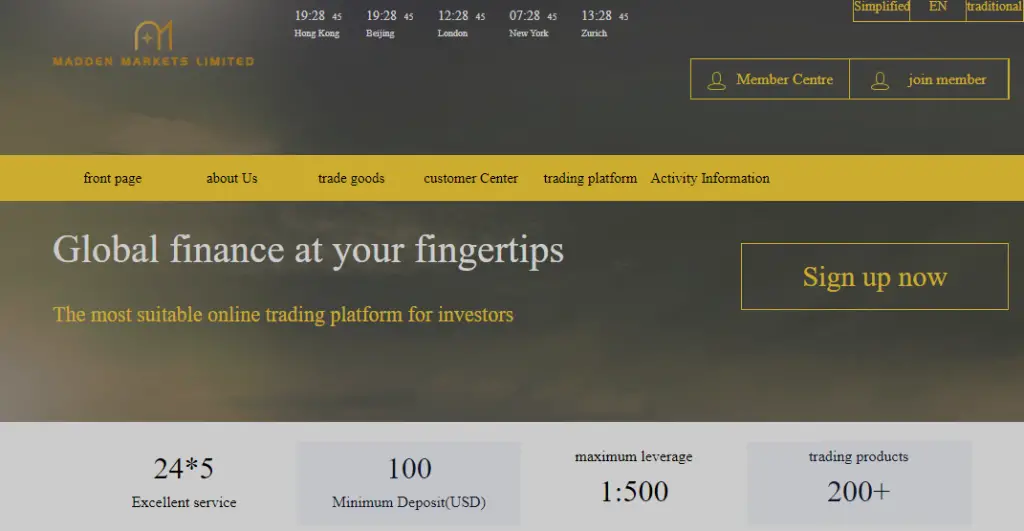 Madden Markets Homepage