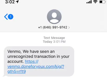 Venmo Scam Text