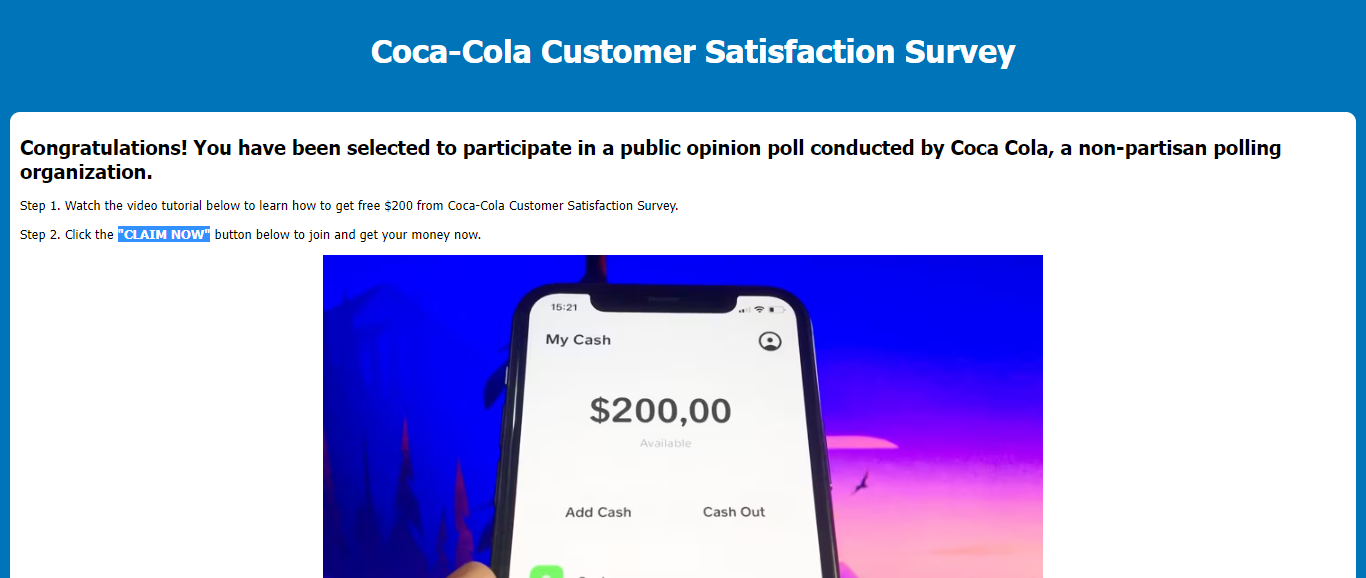 Coca Cola Survey Scam At Decocash