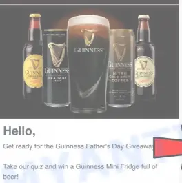 Guinness Mini Fridge Fathers Day Giveaway ScamGuinness Mini Fridge Scam