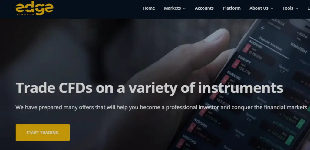 Edge Finance Homepage
