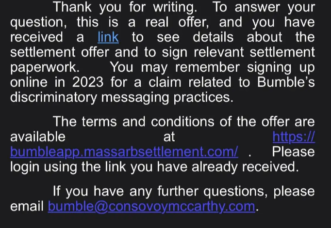 Consovoy Mccarthy Bumble Scam