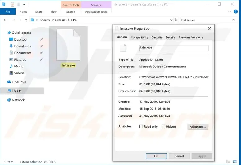 HxTsr.exe Image